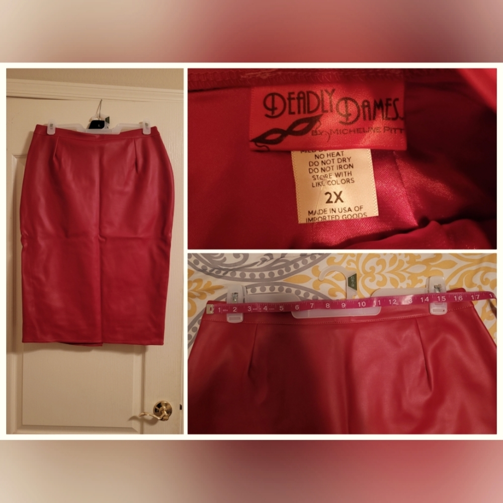Deadly Dames faux leather wiggle skirt